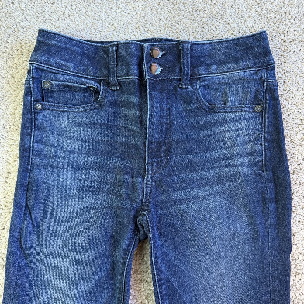 American Eagle Outfitters Hi-Rise Artist Flare Jeans Womens 2 Med Blue Denim